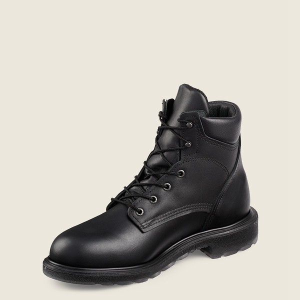 Red Wing Work Boots Black - Mens Supersole® 2.0 - 6-inch Soft Toe - 3468-KFQXH